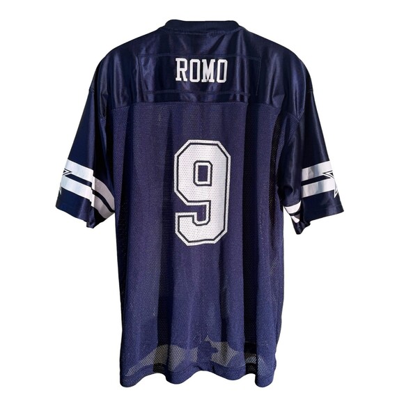 DALLAS COWBOYS Short Sleeve Pull-Over NFL #9 Romo Jersey Blue White XL - Picture 4 of 5